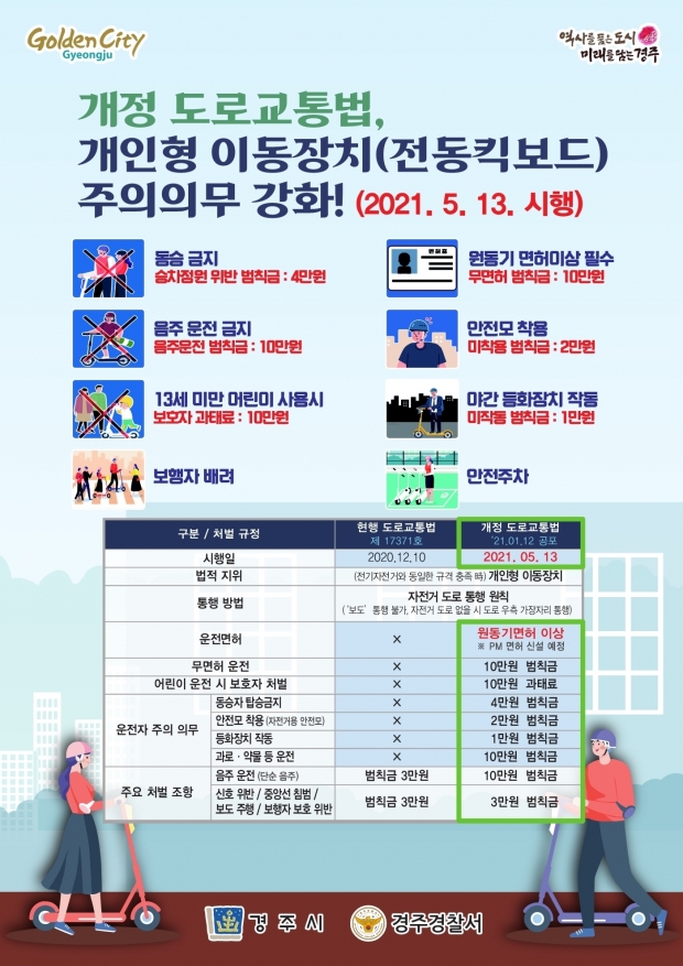 개정 도로교통법 홍보 전단지