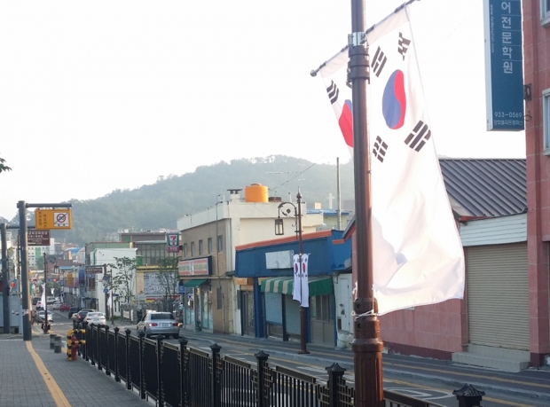 강화읍 태극기 게양 모습