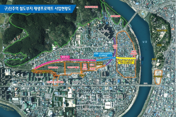 옛 진주역 철도부지 재생 프로젝트 사업현황도