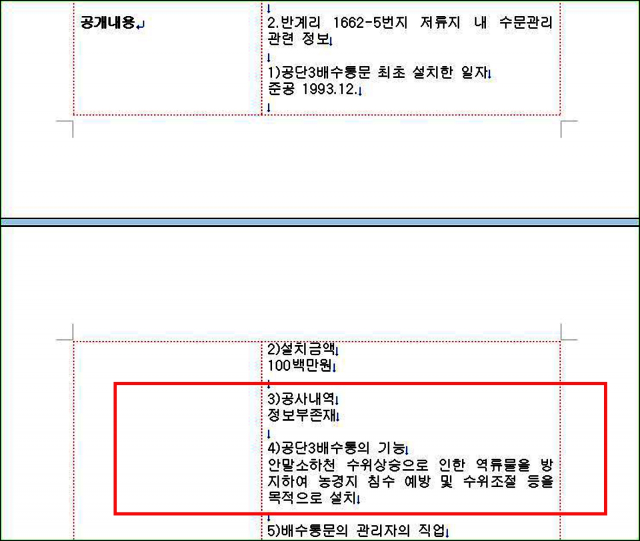 문막읍 반계리 저류지 관리부실- 탁상행정의 표본