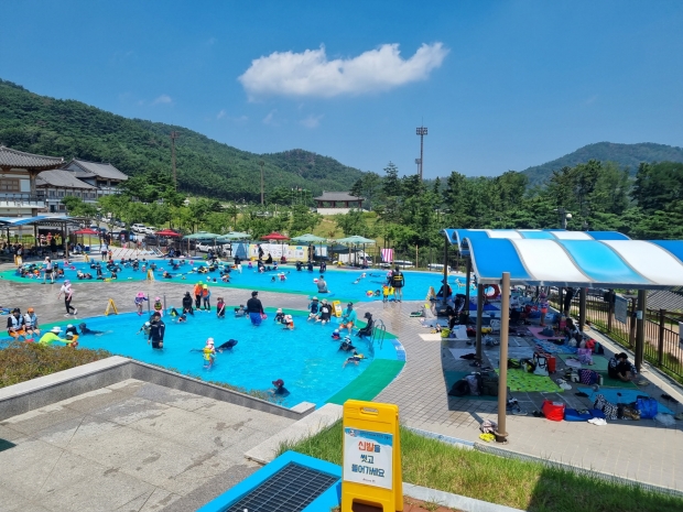 경주 화랑마을 문무 야외 수영장 현장