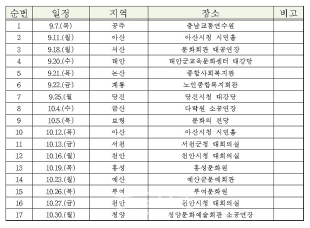 찾아가는 고령 운전자 교통안전교육 일정표