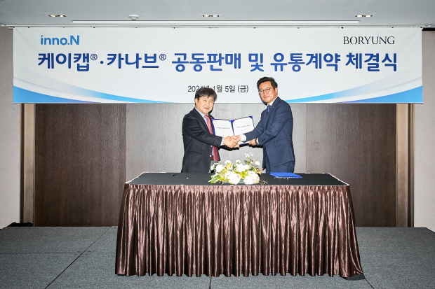 (왼쪽부터) 곽달원 HK이노엔 대표이사, 장두현 보령 대표이사