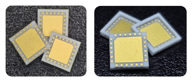 RF머트리얼즈가 개발한 CQFN(Ceramic-Quad Flat No-lead) 패키지 사진