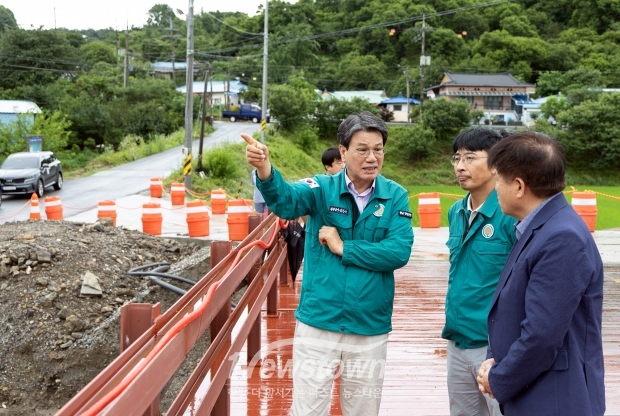 김돈곤 청양군수 수해현장 점검