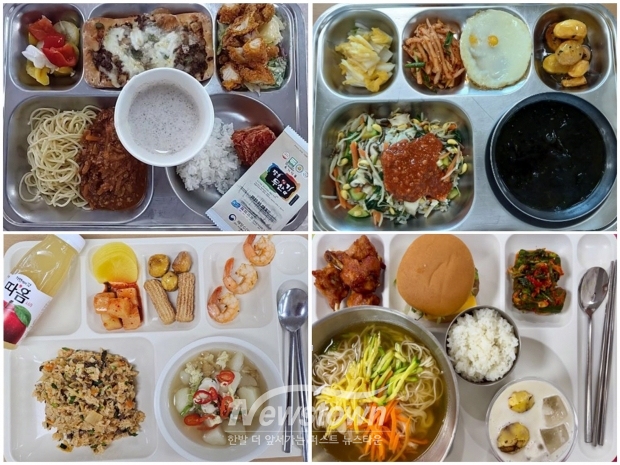 학교에서는 농가에서 직접 재배하고 손수 껍질을 깐 알밤을 식재료로 공급받아 알밤 맛탕, 밤 라떼, 허니버터 알밤, 찐 알밤 등 맛과 영양이 우수한 다양한 급식 메뉴를 학생들에게 제공하고 있다.