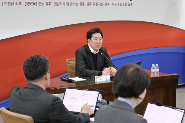 원강수 원주시장. 원주시청. 해당 기사 내용과 무관한 사진입니다