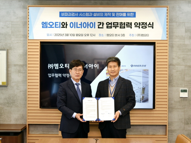 (좌측부터)마점래 엠오티 대표, 김승곤 이너아이 대표