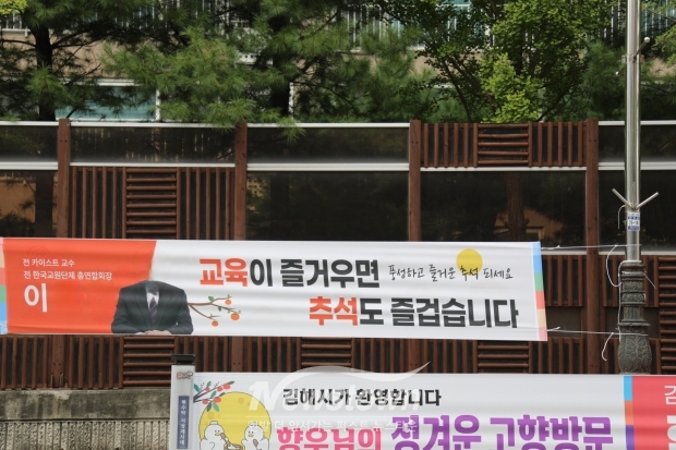 ​불법현수막/김국진 기자​