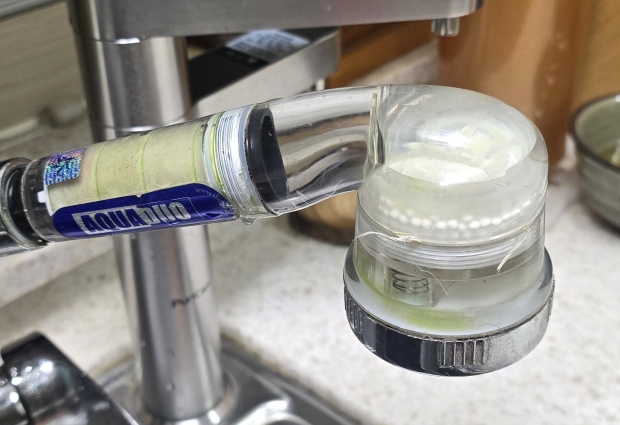 석산 싱크대 필터 녹조 사진/사진 양산환경운동연합