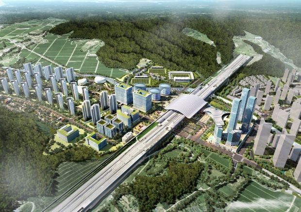 KTX 경주역 일대 역세권 지구 전경 및 사업 조감도