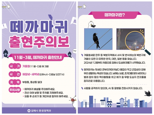 떼까마귀 출연 주의 포스터/김해시제공