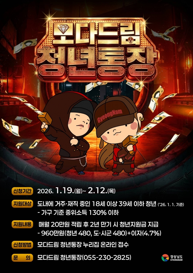 모다드림 청년통장 지원사업 참여자 모집 포스터/김해시제공