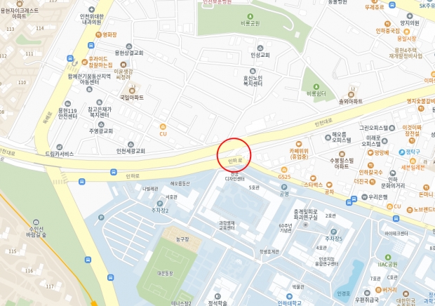 인하대교차로 위치도 (인하대후문삼거리 인근) / 인천시청
