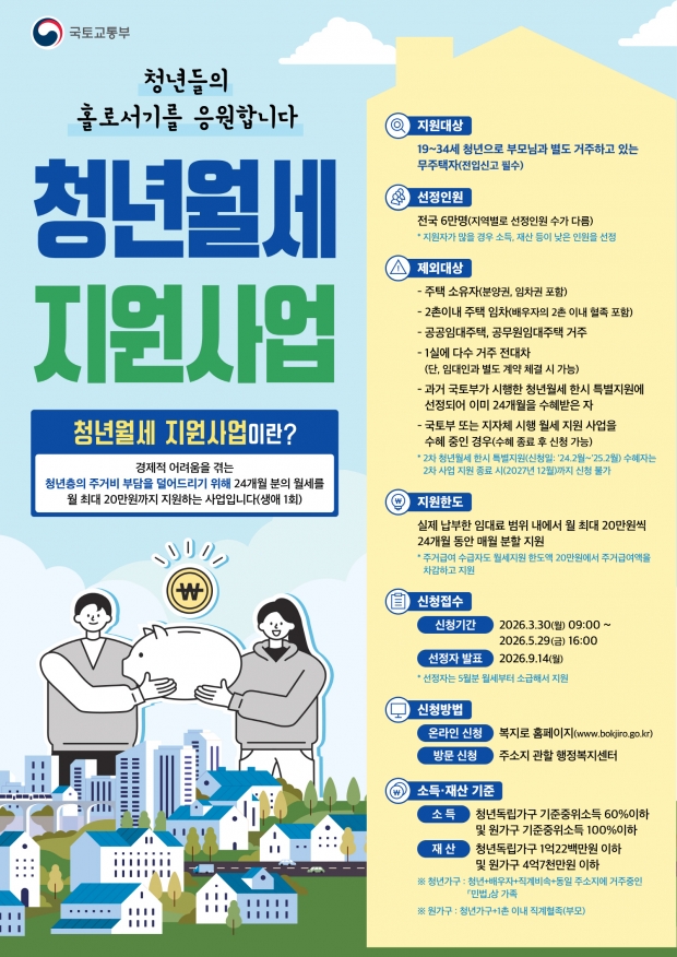 경주시 청년월세 지원사업 안내 포스터