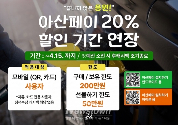 아산페이 20% 특별할인 기간 연장(사진 / 아산시 제공)