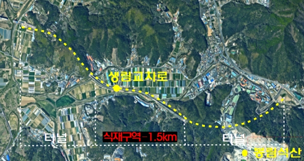낙동강대로 1,5km 구간 이팝나무 가로수길 조성(26년도 사업위치도)/김해시제공