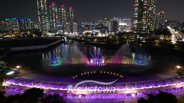 청라호수공원 음악분수 현장 사진 / 인천경제청