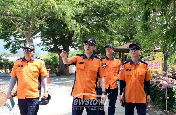 제5회 공주 유구색동수국정원 꽃 축제장 현장점검(사진 / 공주소방서 제공)