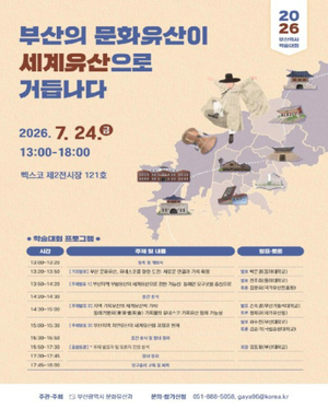 부산 문화유산 세계유산 등재 전략 논의… 24일 역사학술대회 개최